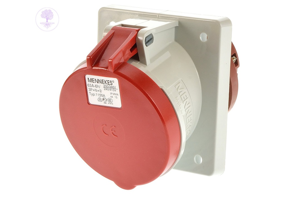 5P, 63A, 400V, Mennekes Panel Mounted Socket - IP 44