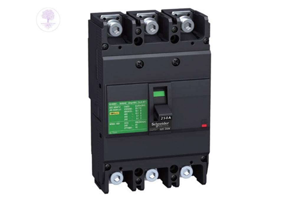 3P, 63A, 36kA, 400/415V, EZCV250H, Schneider EasyPact MCCB  