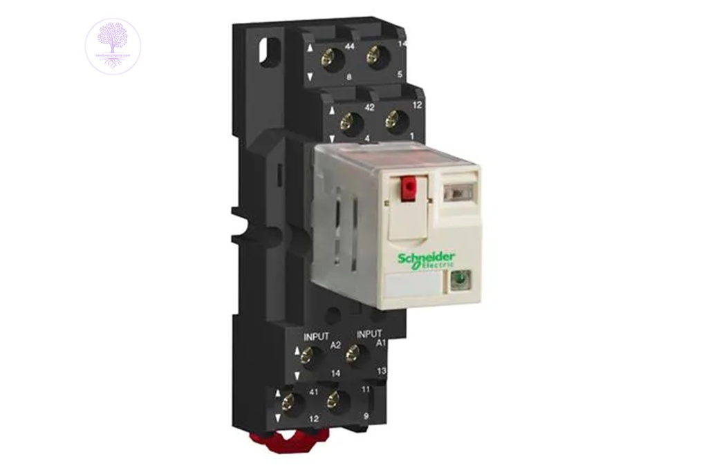 3CO, 125VDC, Cylind, With LED, Schneider Universal Relay