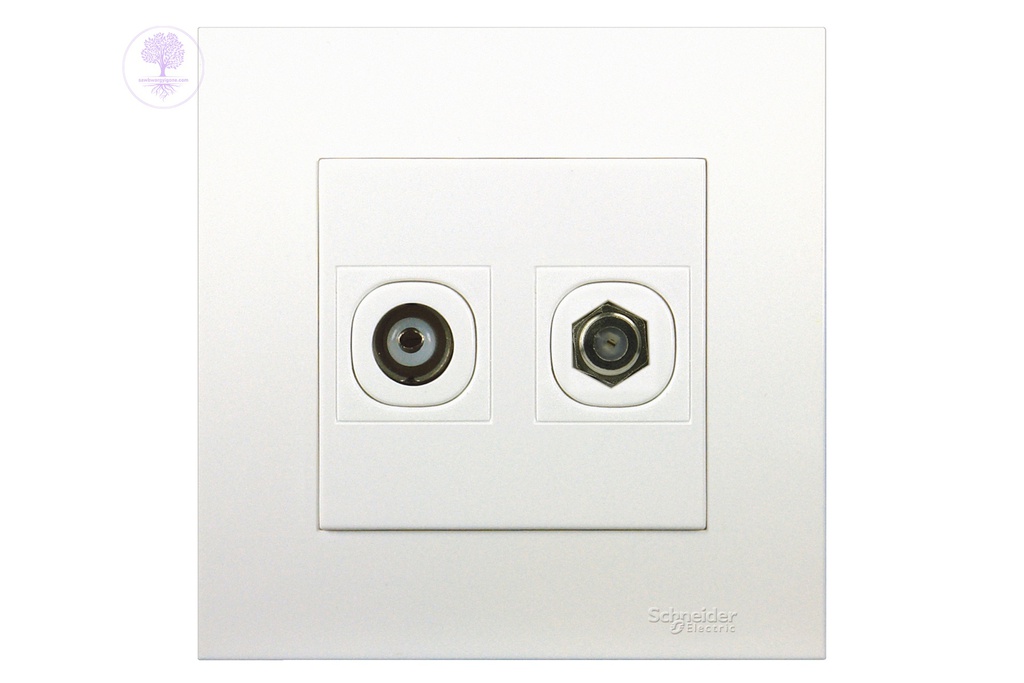 1Gang Schneider TV Co-Axial Outlet + 1 Gang TVF Socket