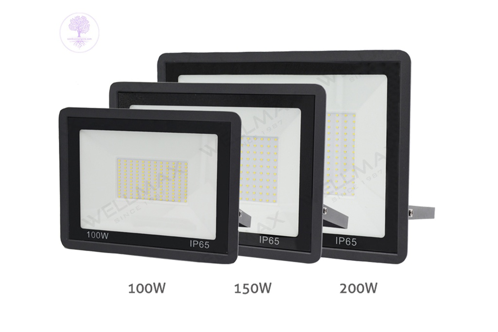 100W WELLMAX Slim Led flood light with frame; 90lm/w;linear driver