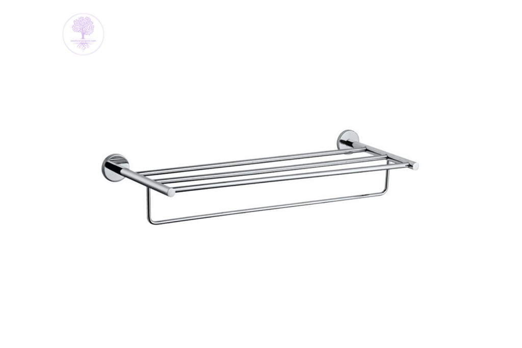 Jaquar Towel Shelf 600mm Long with Lower Hangers, Stainless Steel