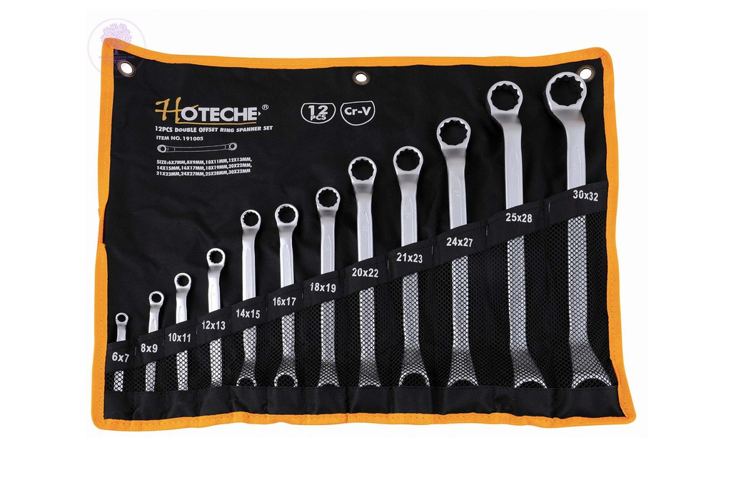 12pcs HOTECHE Double Offset Ring Spanner Set