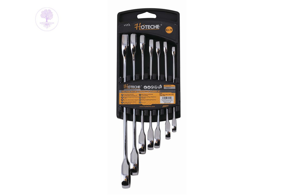 7pcs HOTECHE Fixed Ratchet Combination Spanner Set