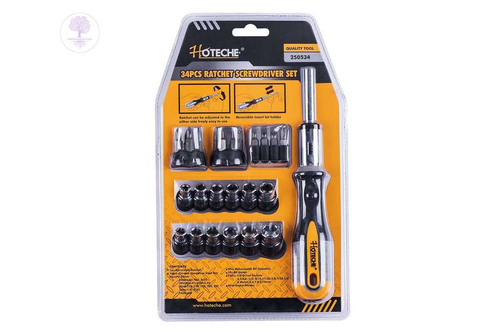 34pcs HOTECHE Ratchet Screwdriver Set 