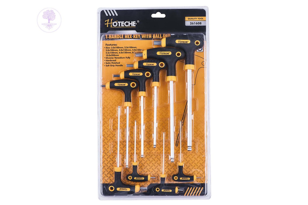 9pcs T-Handle HOTECHE Hex Key with Ball End