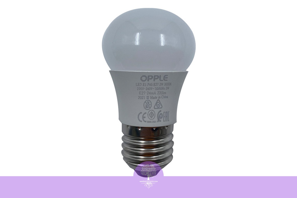 3W, Screw Base, Daylight, Opple LED Bulb-LED-E1-P45-E27-3W-6500K-CT-V7