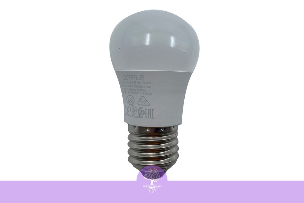 5W, Screw Base, Warmwhite, Opple LED Bulb-LED-E1-P45-E27-5W-3000K-CT-V7
