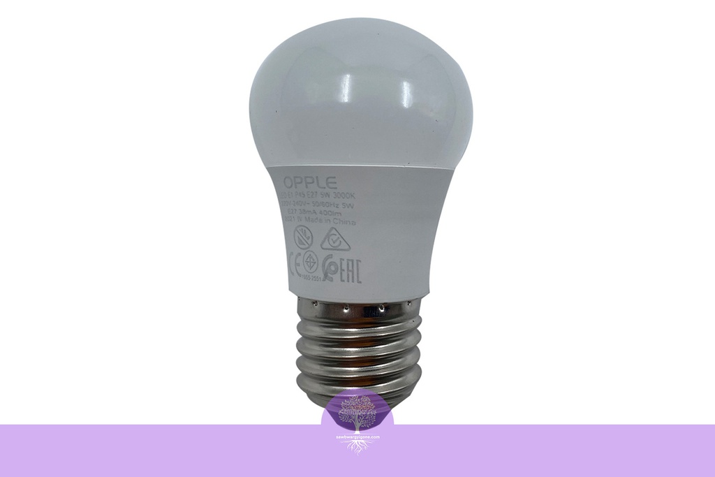5W, Screw Base, Daylight, Opple LED Bulb-LED-E1-P45-E27-5W-6500K-CT-V7