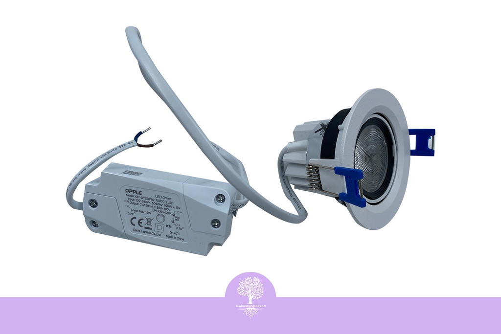 16W, Moonlight, Opple LED Ajustable Spotlight (HJ Series), LEDSpotRA-HJII 16W-3000-24D-WH-GP