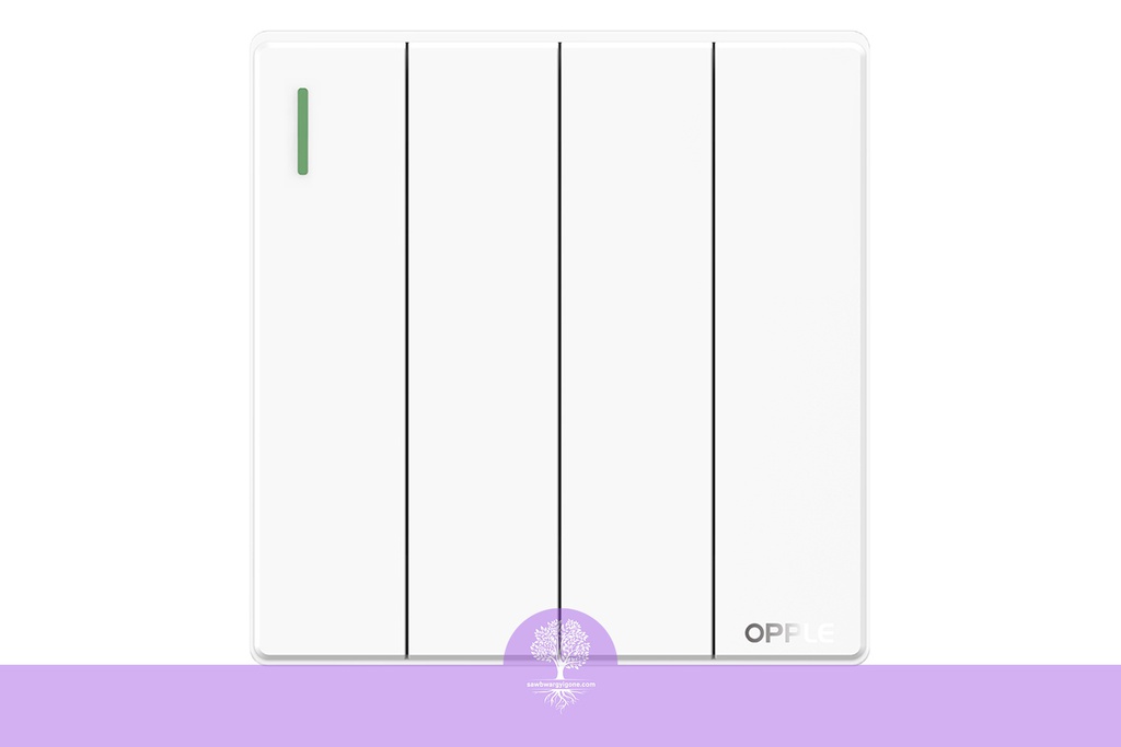 (4 gang, 1 way), (White), Opple Switch, F021641A-W