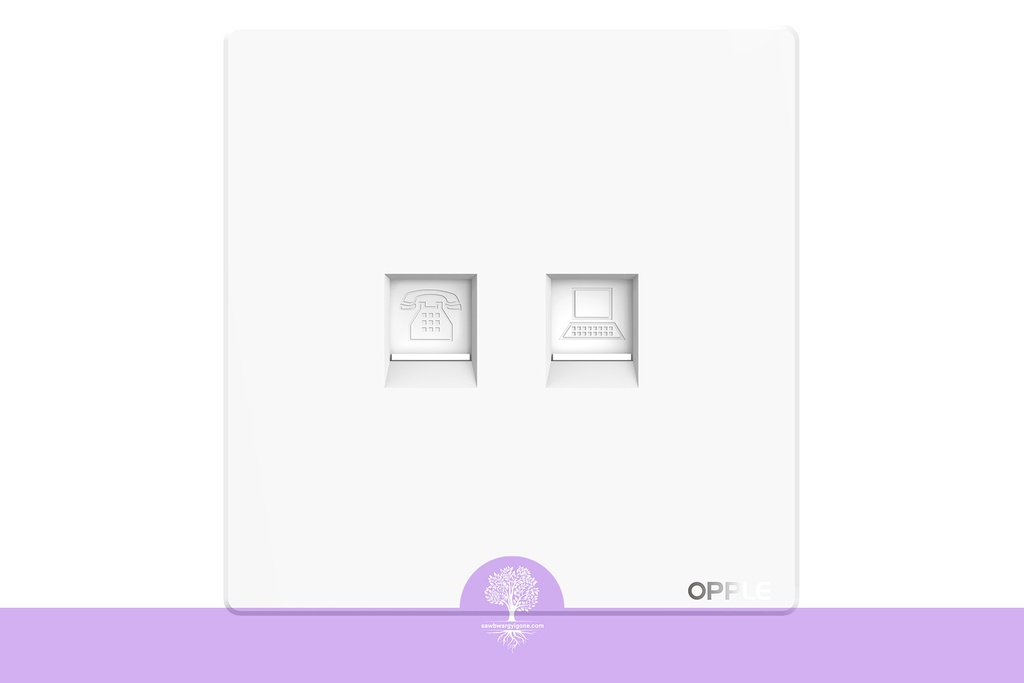 (White), (Opple Telephone + Computer Outlet), F026502-W