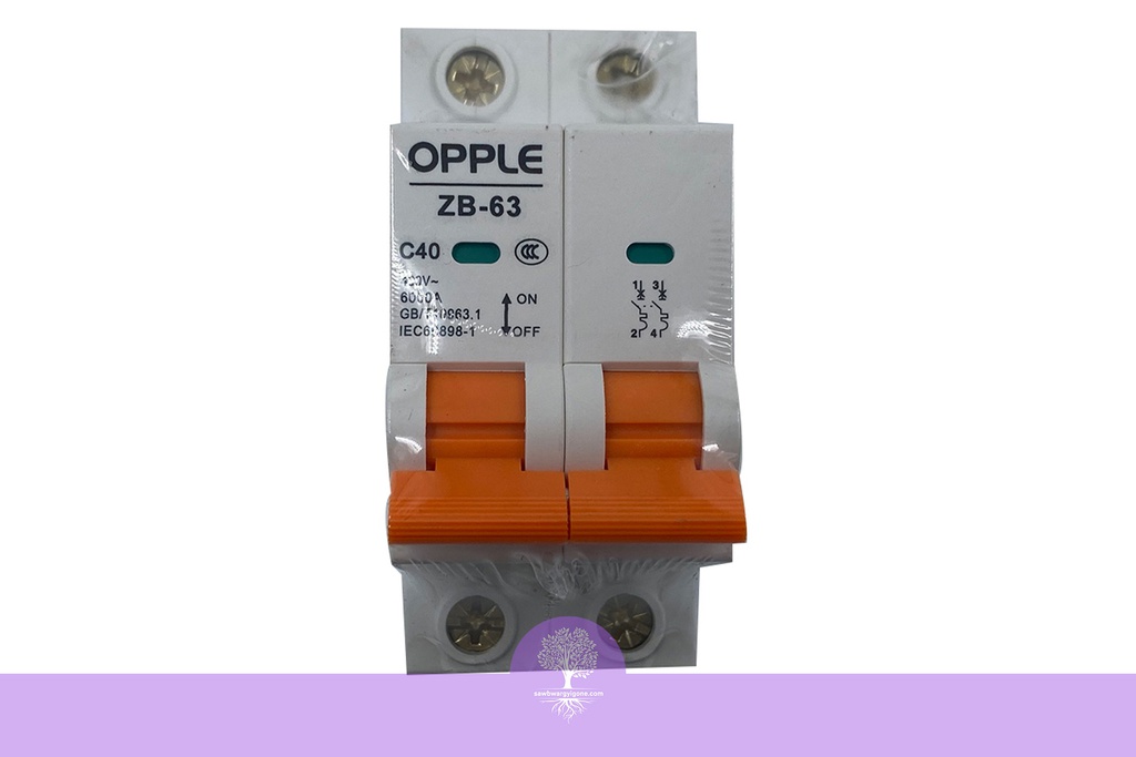 40A, 2 Pole, Opple MCB, ZB-63C40-2P-breaker