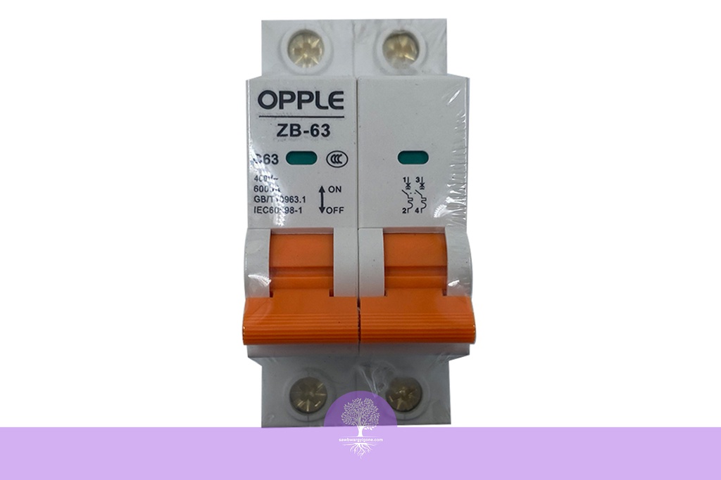 63A, 2 Pole, Opple MCB, ZB-63C63-2P-breaker