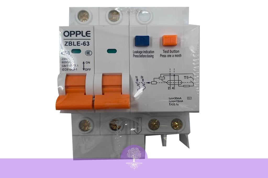 63A, 2 Pole, Opple RCBO, ZBLE-63C63-2P-leakage circuit breaker