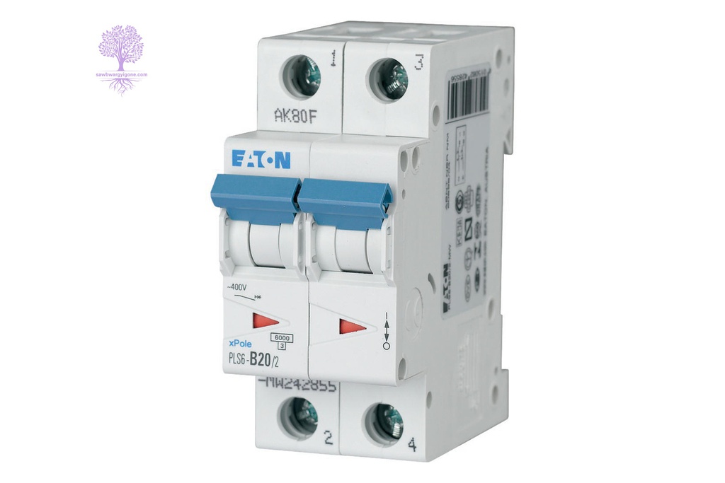 2 Pole, 20A, PLS6_C EATON, MCB