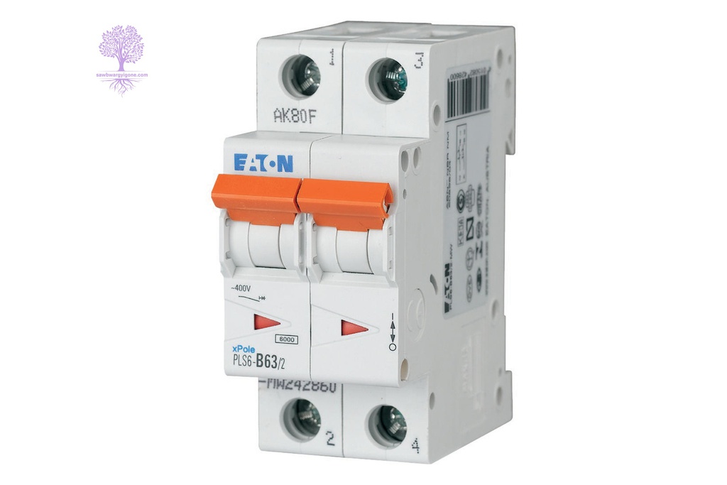 2 Pole, 50A, PLS6_C EATON, MCB