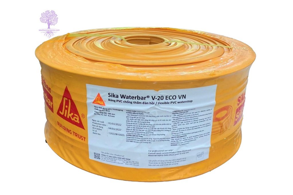20m, Sika Waterbar V20, Flexible PVC Waterstops