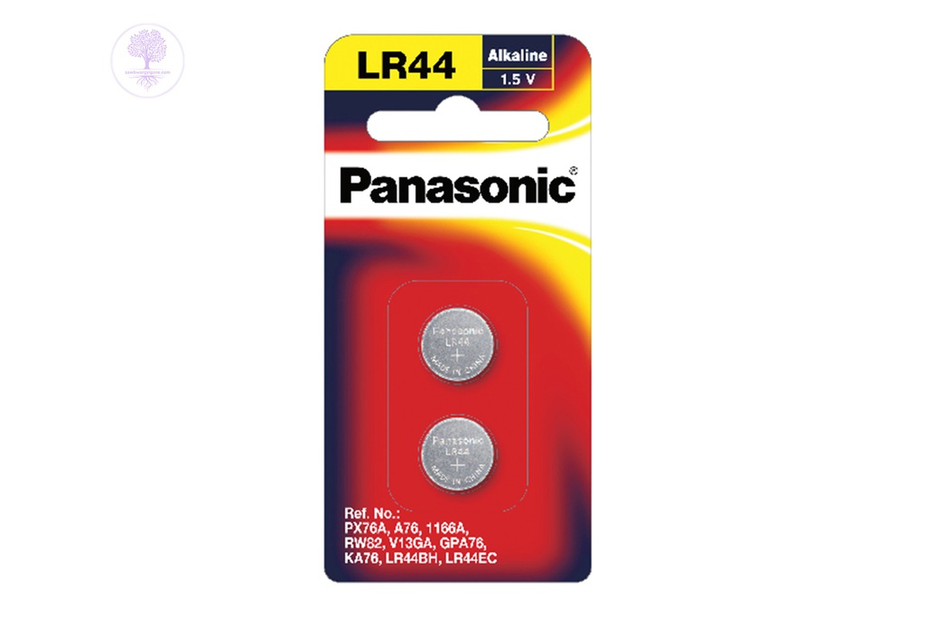 LR44, Panasonic, Alkaline Coin Battery, Coin Size (2Pcs)