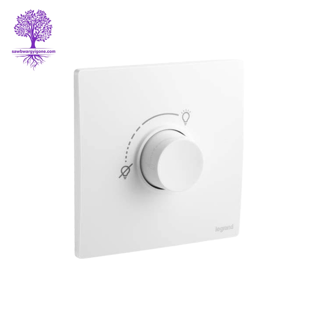 Legrand, Mallia Sense Series, RLC + LED Rotary Dimmer without Neutral (Matt White)