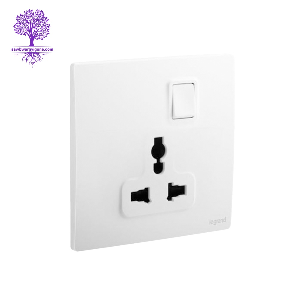 Legrand, Mallia Sense Series, Multistandard Switched Socket (Matt White)