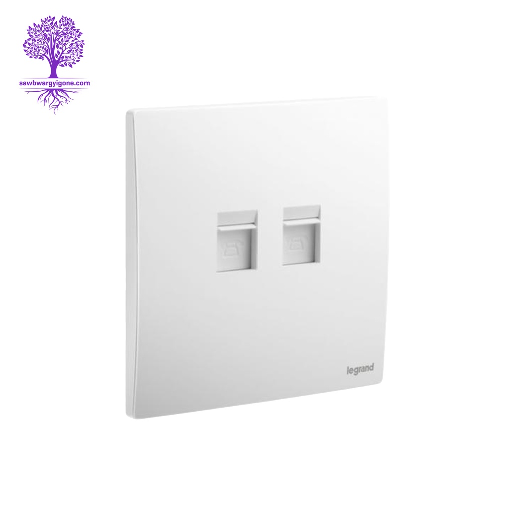 Legrand, Mallia Sense Socket, Double RJ 11 Socket (Matt White)