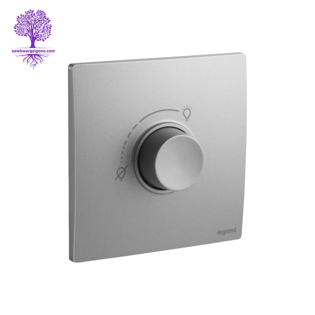 Legrand, Mallia Sense Series, RLC + LED Rotary Dimmer without Neutral (Dark Silver)