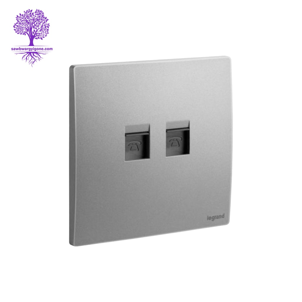 Legrand, Mallia Sense Socket, Double RJ 11 Socket (Dark Silver)