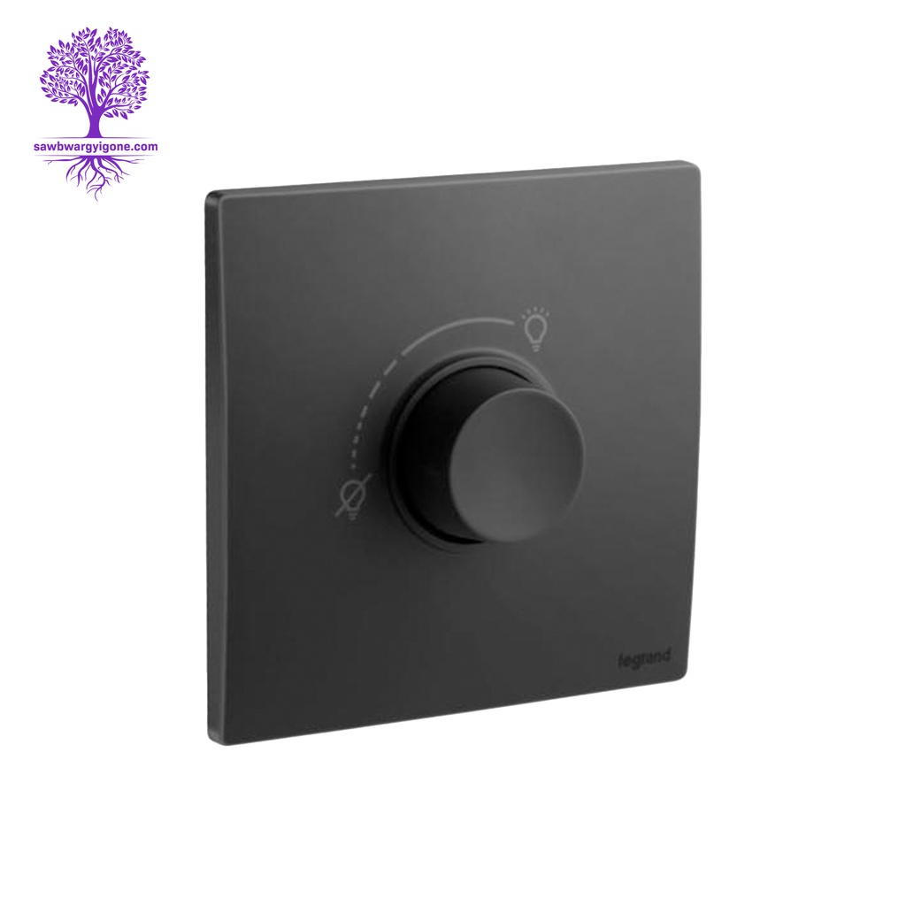 Legrand, Mallia Sense Series, RLC + LED Rotary Dimmer without Neutral (Matt Black)