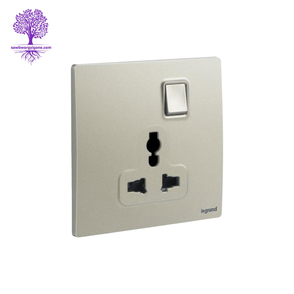 Legrand, Mallia Sense Series, Multistandard Switched Socket (Champange)