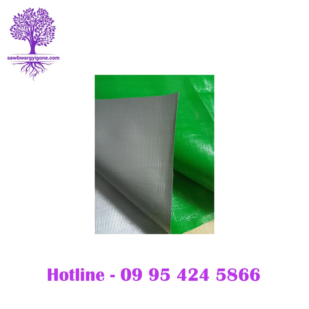 300' L x 6' H, TP0277, Green & Grey 2 layer Tarpaulin (Maximum in Thickness)