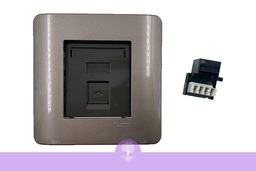 [E8431RJS4_SZ] 1Gang, Telephone, Socket with Shuttered Wall plate, ZENcelo