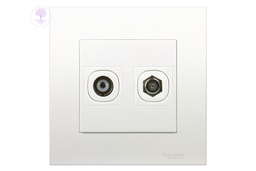 [KB32TV_TVF] 1Gang Schneider TV Co-Axial Outlet + 1 Gang TVF Socket