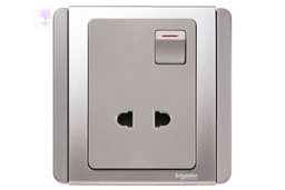 [E3015US_GS] 2Gang, 2P, 10A, Schneider Universal Switched Socket Outlet