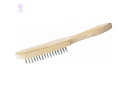 [410103] 4 Lines Beech HOTECHE Wood Handle Wire Brush