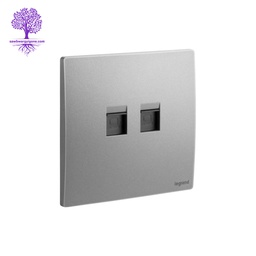 [281165DS] Legrand, Mallia Sense Socket, Double RJ 45 CAT 6 UTP Socket (Dark Silver)