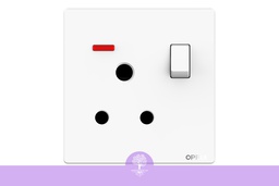 [Opple_00357] 15A, (1 way, 3 pin), (Neon), (White), Opple Round Socket, F021572A-W